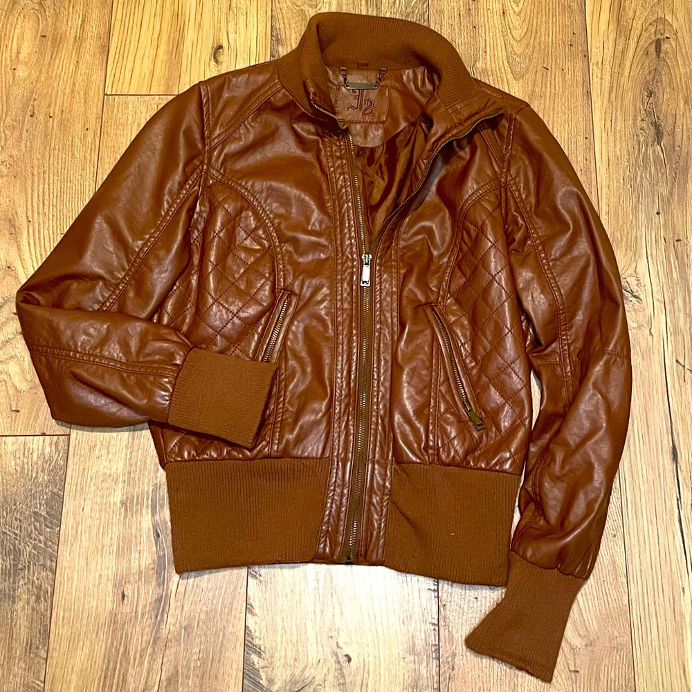 J2 Brown faux leather jacket